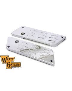 V-Twin 42-1128 Wyatt Gatling Louvered Saddlebag Latch Covers 93-13 Harley FLT