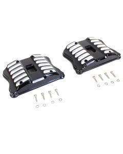 V-Twin 42-1220 Black Accent Rocker Box Cover Set Harley Sportster XL 04-20