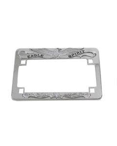 V-Twin 42-9971 Chrome 4 x 7 Eagle Spirit Motorcycle License Plate Frame Bracket