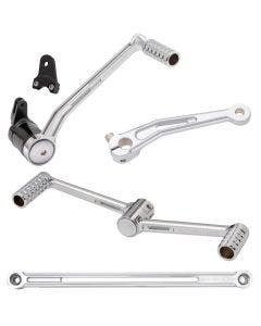 Arlen Ness Chrome SpeedLiner Heel Toe Brake Shift Foot Controls Harley FL 00-07