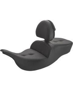 Saddlemen Black Pillow Top Roadsofa Seat W/Backrest Harley 99-07 FLT/FLHT/FLTR
