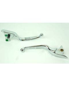 Mid USA Chrome Slotted Levers 15-17 Harley Softail w/ Cable Clutch Repl. 36700104