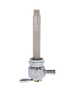 Pingel 4311-CF Power Flo Flamed Chrome Round 90 Deg Rear 22mm Petcock Harley