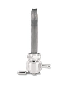 Pingel 4311-CR Power Flo Smooth Chrome Round 90 Deg Backward 22mm Petcock Harley