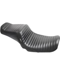 Le Pera LK-581PT Black Pleated Tailwhip 2-Up Motorcycle Seat Harley Dyna 06-17