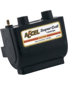 Accel Dual Fire Super Coil 4.7Ohm Black 140406Bk High Voltage 1965-1979 Harley