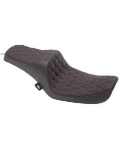 Drag Specialties Predator III Red Diamond 2-Up Seat for 96-03 Harley Dyna FXD