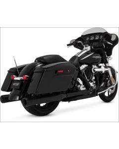Vance & Hines All Black Eliminator 400 4" Round Slip On Mufflers Harley FLH/T | 46703