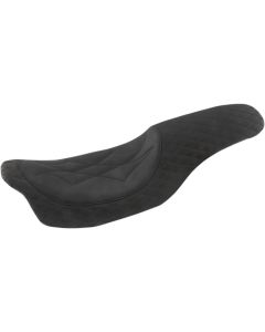 Mustang 74111 Black Diamond Stitch Revere Journey 2-Up Seat Harley FLH/T 08-Up
