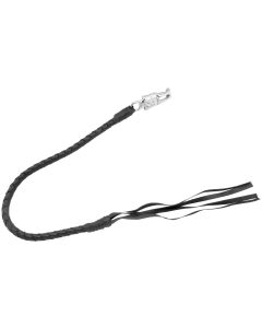 Iron Braid 36" Leather Old School Black Get Back Whip for Motorcycle Levers