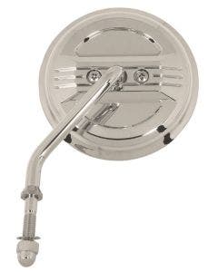 Mid USA 47052 V-Factor Chrome 4 inch Round Billet Motorcycle Mirror Set Harley