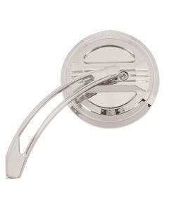 Mid USA 47063 V-Factor Chrome 4 inch Round Billet Motorcycle Mirror Set Harley