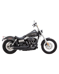 Vance and Hines Black Big Shots Staggered Exhaust for Harley Dyna 12-17 | 47935