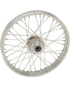 Chrome 40 Spoke Laced 21" Front Wheel Harley 12-17 FLST FXS FLS W/ ABS Softail