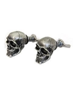 V-Twin 48-1625 Silver Skull Zombie License Plate Tag Mounting Bolts Screws 