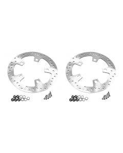 Ground Stainless Steel Enforcer Style 11.8" Front Brake Rotor Pair 14-22 Harley FLH/T