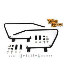 Black Wyatt Gatling Saddlebag Brackets and Stud Kit Harley Softail 84-17