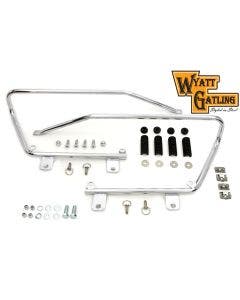 Chrome Wyatt Gatling Saddlebag Brackets and Stud Kit Harley Softail 84-17