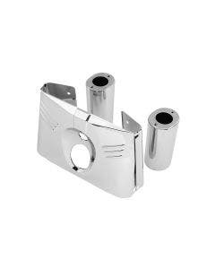 Bikers Chrome Ribbed 5 Piece Fork Tin Headlight Nacelle Set for Harley FL Softail