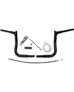 FBI Fat Baggers Black 10" EZ Install Pointed Handlebar Package Harley FLH 08-13