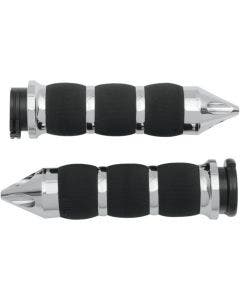Avon Grips Chrome Spike Air Cushioned Grips for Harley Cable Throttle 80-21