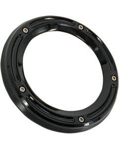 Trask Billet Assault Clear Derby Cover 5-Hole Harley 16-Up