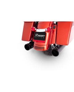 Rinehart 4 Inch Slip-on Mufflers Black With Black End Caps Harley FLH/T 2017 500-0107