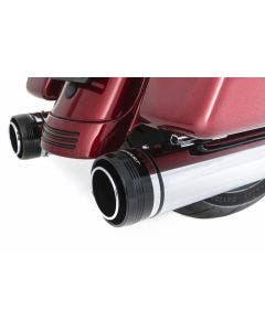 Rinehart 500-0110 MotoPro 45 Chrome 4.5" Slip-Ons Black Tips 17-19 Harley FLH/T