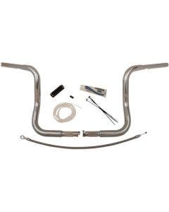 FBI Fat Baggers Chrome 12" EZ Install Rounded Handlebar Package Harley FLH 08-13