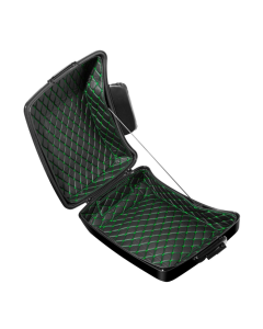 HOGWORKZ® Chopped Tour Pack Liner | Black w/ Green Stitching for Harley FLH/ 97-24