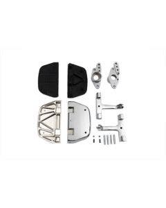 Chrome D-Shaped Passenger Footboard Set w/ Swingarm Mount Harley Touring 82-06