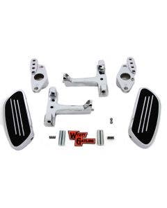 Chrome Mini Passenger Footboard Set w/ Swingarm Mount Harley Touring 82-06