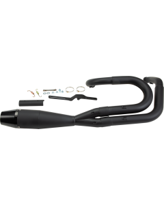 Sawicki 2 into 1 Black Shorty Exhaust Pipe Big Inch Motor Harley Dyna 91-17