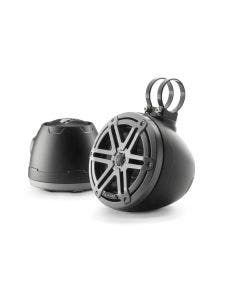 JL Audio 6.5-Inch Enclosed Coaxial System Matte Black Enclosure Gray Sport Grille
