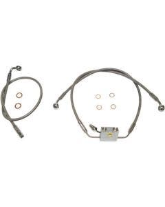 Magnum +6" XR Brake Line Kit ABS Dual Disc Stainless/Chrome Softail 18-20