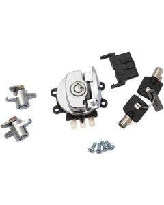 Drag Chrome Side Hinge Ignition Switch & Saddlebag Lock Kit 94-13 FLHR