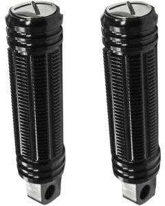Burly Brand Stash Foot Pegs Black Anodized Male Mount Harley and Metric