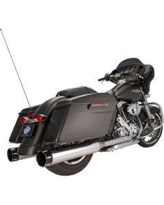 S&S Cycle Chrome MK45 4.5" Slip On Mufflers W/ Black Tracer Tips Harley 