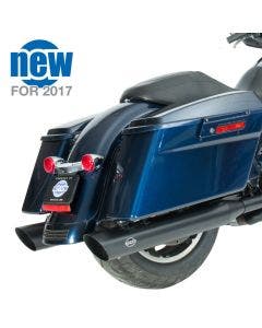 S&S Cycle Black Slash Cut 4" Slip On Mufflers Harley Touring & Tri Gl 95-20