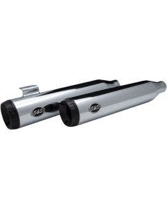 S&S Cycle 550-0723 Chrome w/Blk Tips Grand National Slip Ons Mufflers FXDF FXDWG