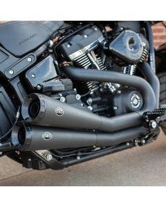 S&S Cycles 550-0815A Black Grand National 2-2 Full Exhaust Softail M8 18-Up