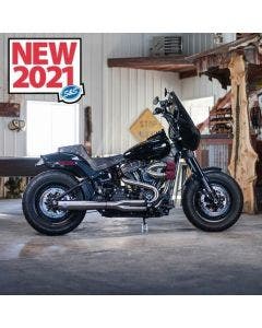 S&S Cycle SuperStreet 2-1 Exhaust System Stainless w/ Black Tip M8 Softail 18-Up