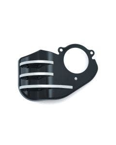 Kuryakyn 5685 Jim Nasi Black Finned Signature Series Offset Servo EFI Cover