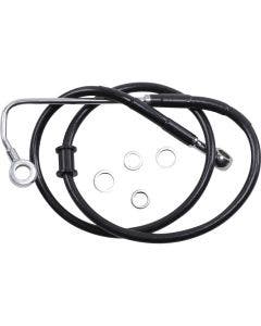 Drag Specialties Black Coated 35-3/4" Brake Line Kit Harley Softail FLSTC 15-17
