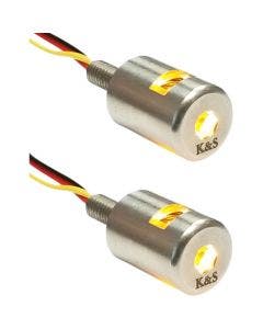 K&S Technologies 25-9185 Amber LED Three-Beam License Plate Bolt Lights Harley