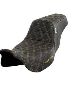 Saddlemen Pro Series SDC W/Gold Stitch Seat W/O Backrest Harley 08-23 Touring