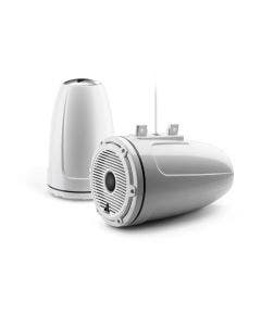 JL Audio 7.7-Inch Enclosed Tower Coaxial System Gloss White Classic Grille Black Mesh