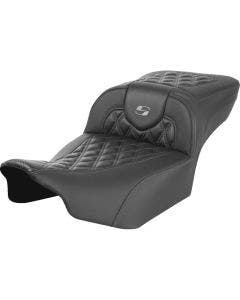 Saddlemen Carbon Fiber W/Gray LS EXT Reach RoadSofa Seat Harley 23-24 FLHX/FLTRX