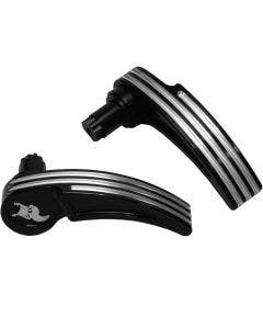 Kens Factory KFL-02 Black Cut Next Level Saddlebag Levers Harley Touring 14-Up