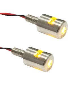 K&S Technologies 25-9180 Amber LED Three-Beam License Plate Bolt Lights Harley